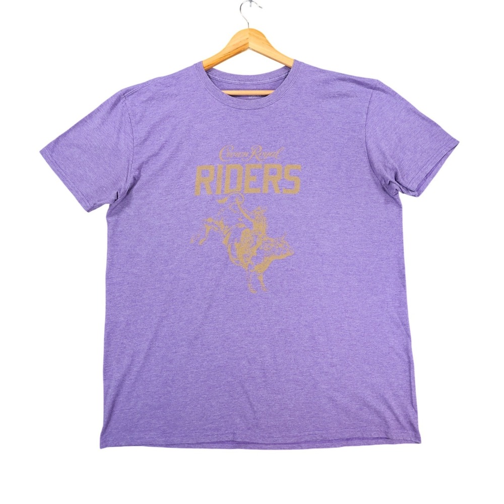 Crown Royal T-Shirt Mens XL Purple Heathered Riders Rodeo‎ Graphic Tee